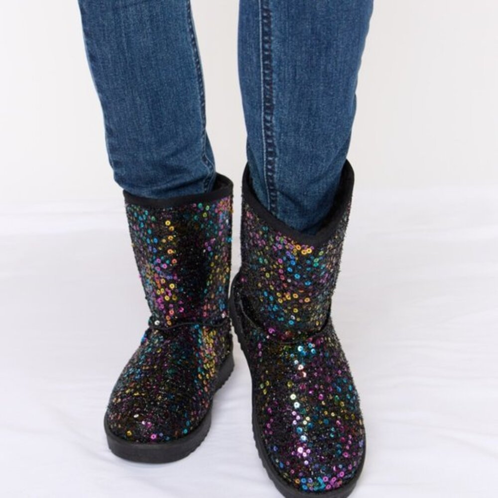 Sequin Thermal Flat Boots